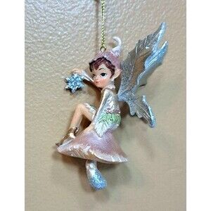 December Diamonds 79-81488 Resin Fairy on Mushroom 4" Christmas Ornament Fairies